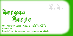 matyas matje business card